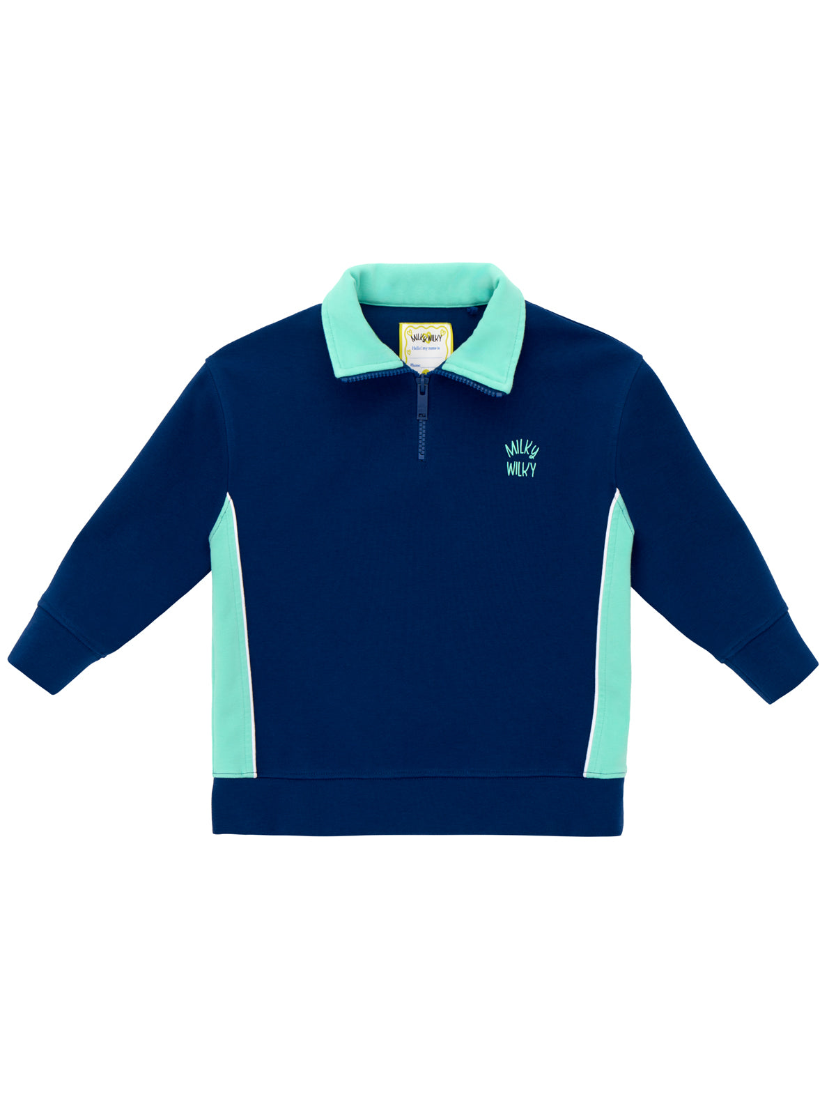 Dik Yaka Yarım Fermuarlı Sweatshirt