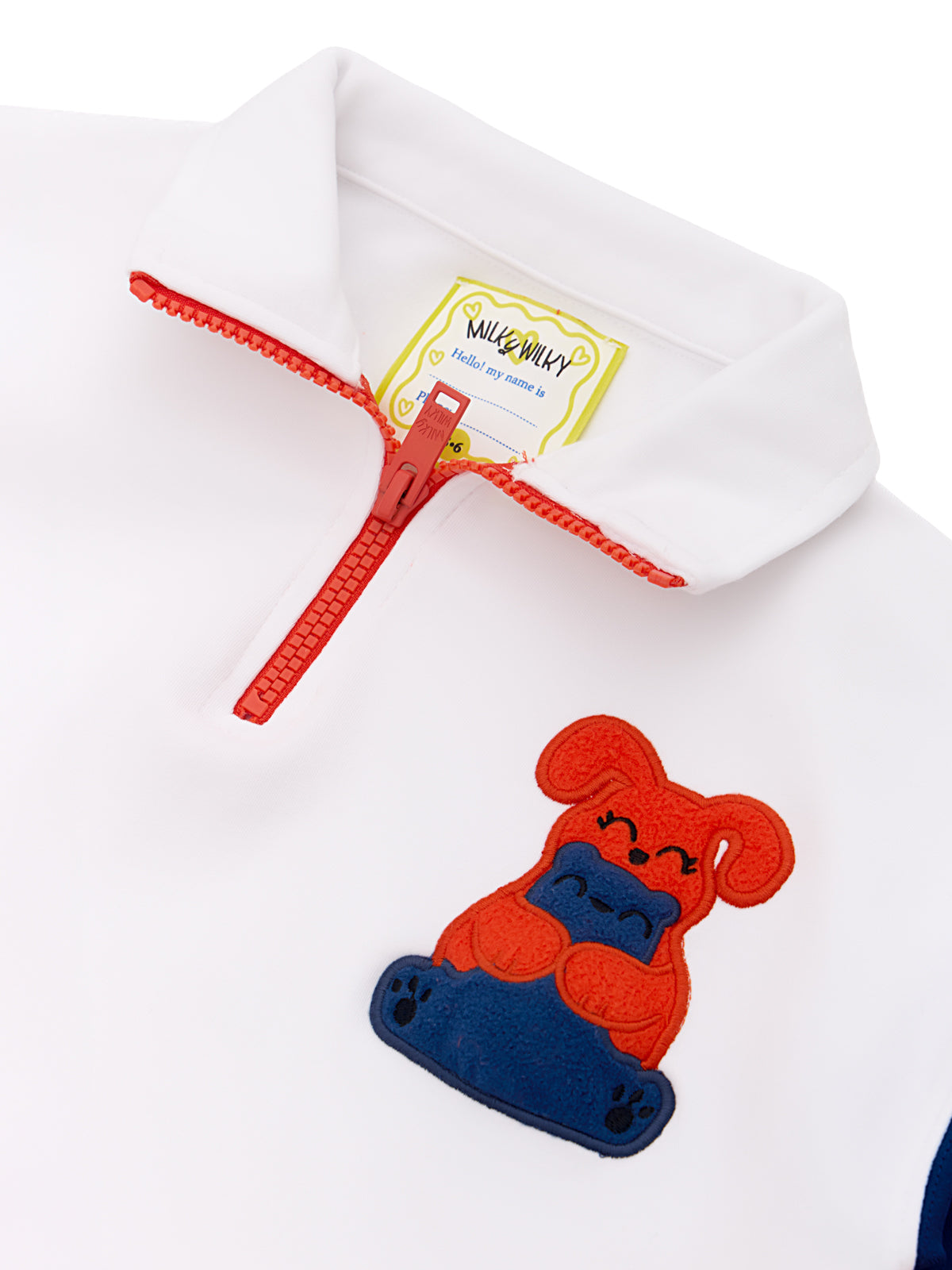 Dik Yaka Yarım Fermuarlı Sesli Sweatshirt