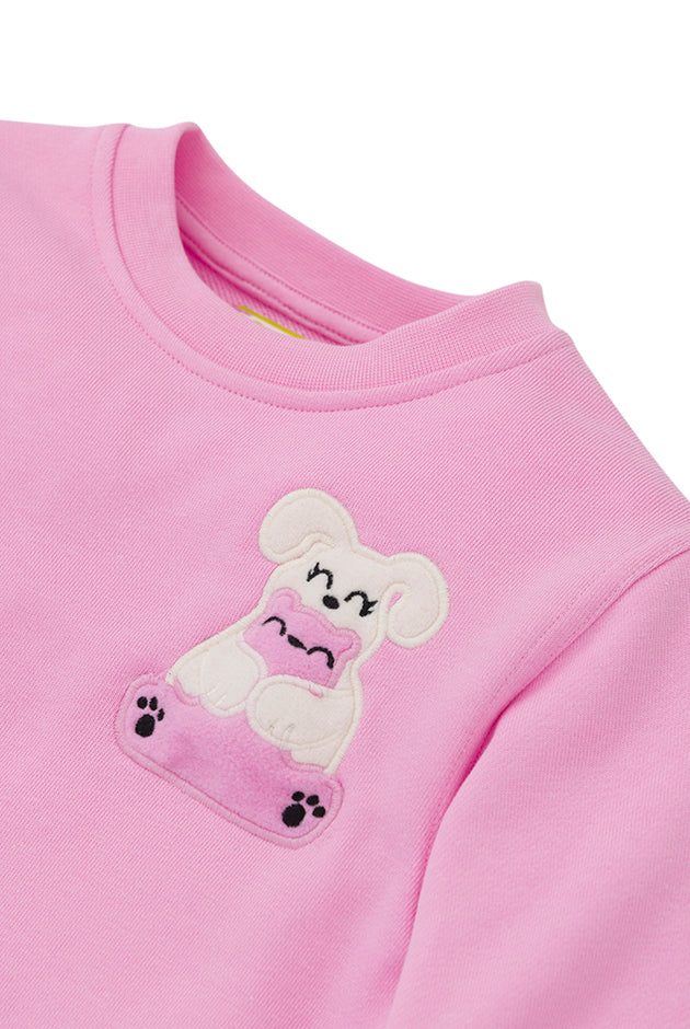 Ses Çıkaran Pembe Bisiklet Yaka SWEATSHIRT