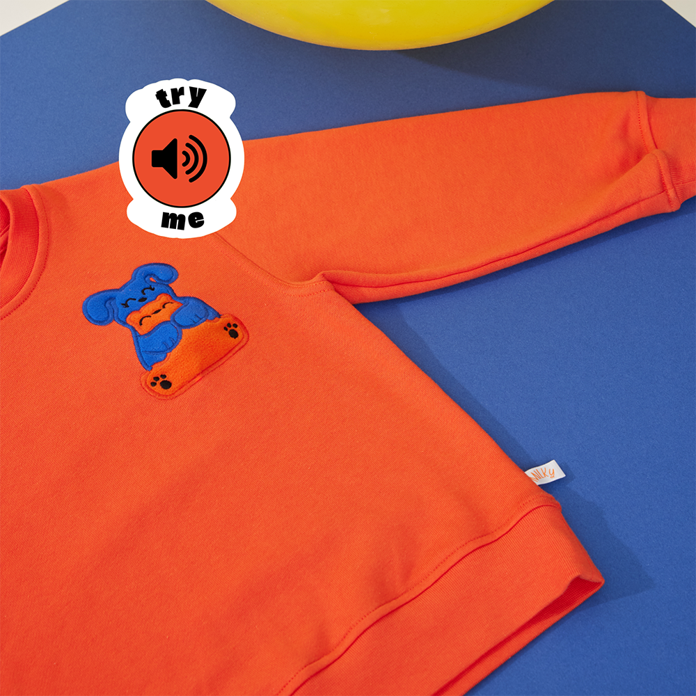 Ses Çıkaran Turuncu Bisiklet Yaka SWEATSHIRT