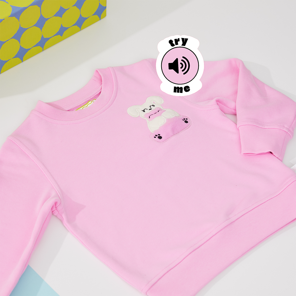 Ses Çıkaran Pembe Bisiklet Yaka SWEATSHIRT