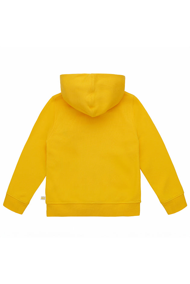 Ses Çıkaran Sarı Fermuarlı Kapüşonlu Sweatshirt