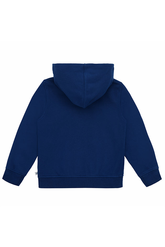 Ses Çıkaran Lacivert Fermuarlı Kapüşonlu Sweatshirt