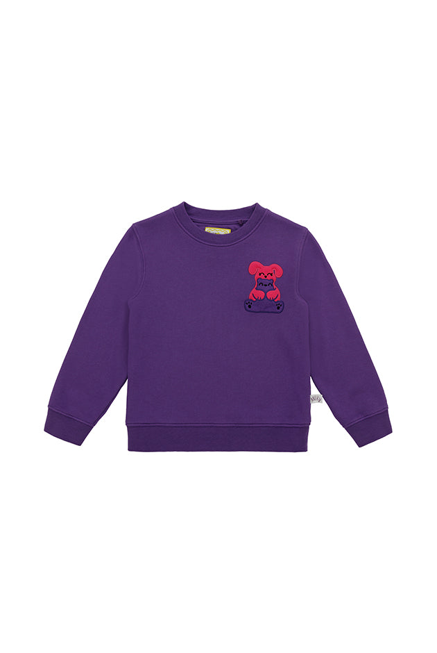 Ses Çıkaran Mor Bisiklet Yaka Sweatshirt