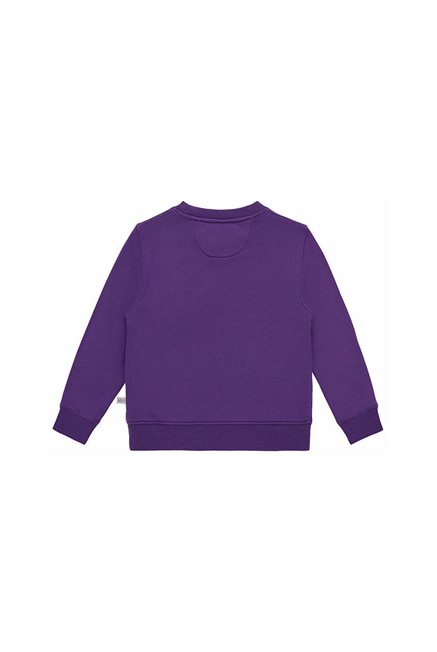 Ses Çıkaran Mor Bisiklet Yaka Sweatshirt