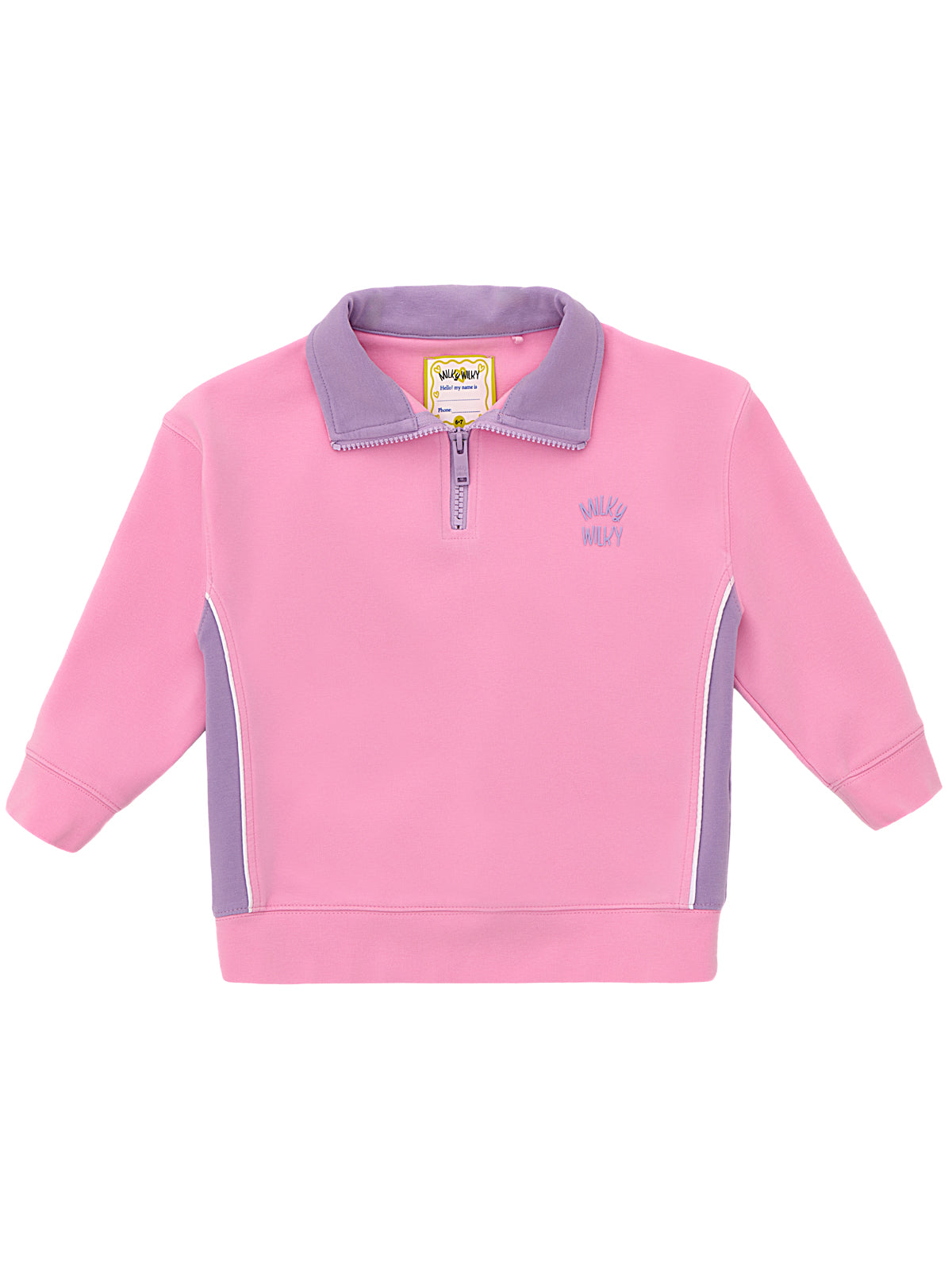 Dik Yaka Yarım Fermuarlı Sweatshirt