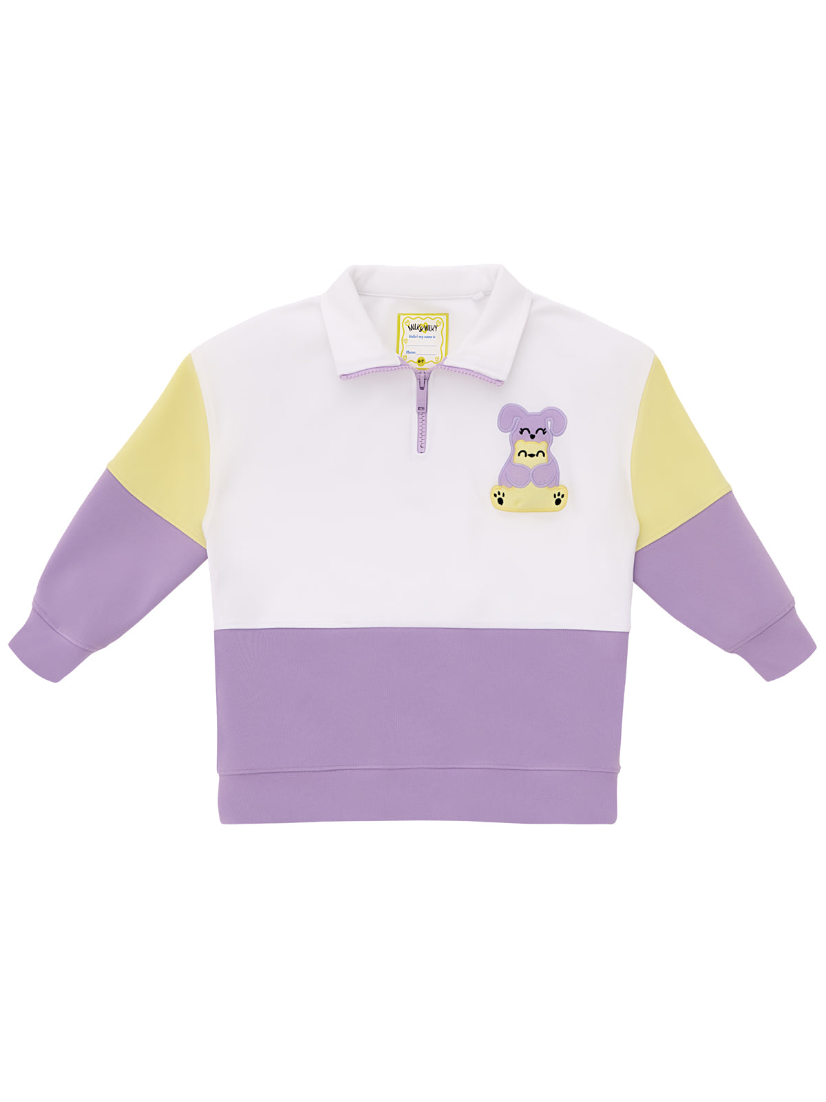 Dik Yaka Yarım Fermuarlı Sesli Sweatshirt