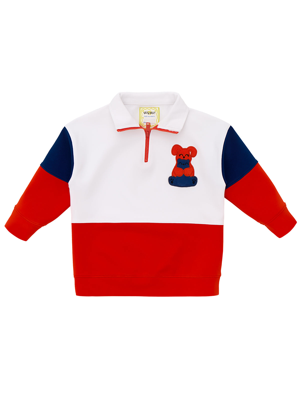 Dik Yaka Yarım Fermuarlı Sesli Sweatshirt