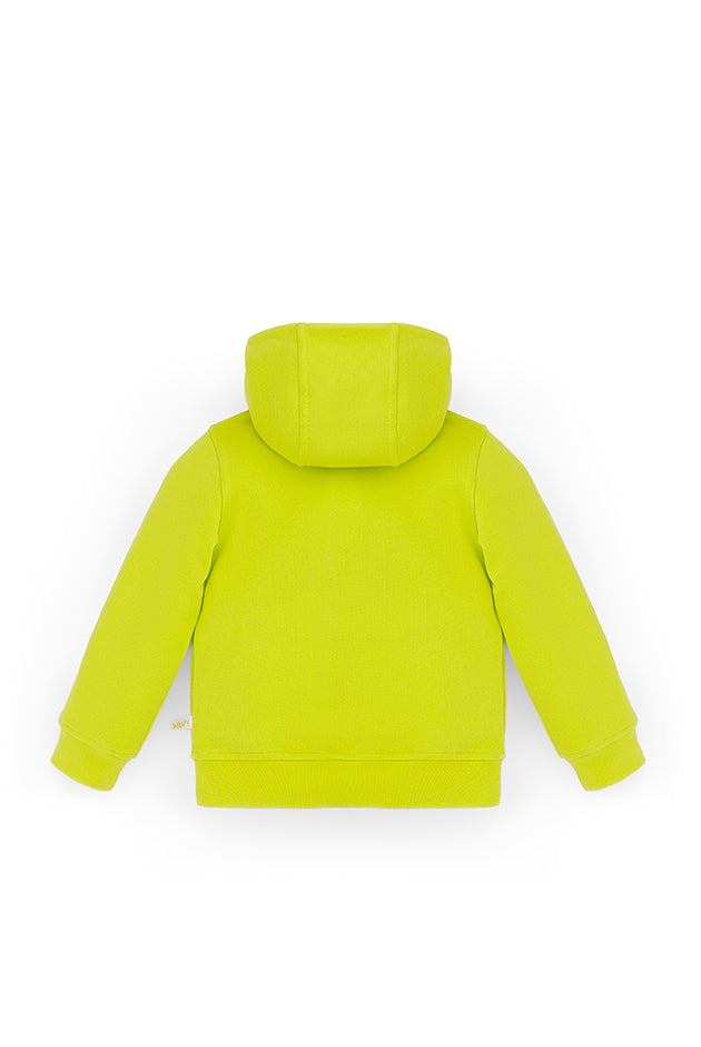 Ses Çıkaran Lime Fermuarlı Kapüşonlu Sweatshirt