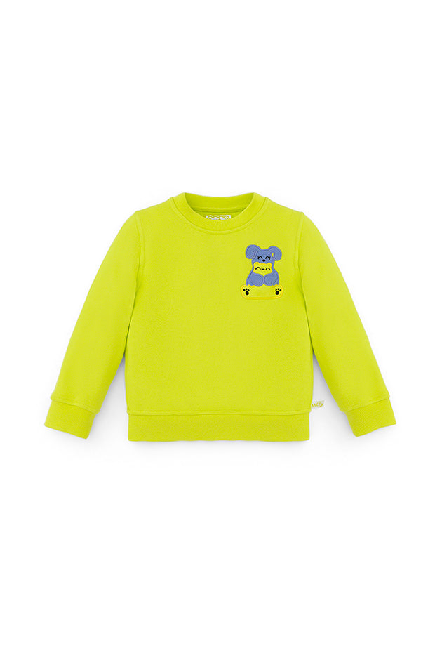 Ses Çıkaran Lime Bisiklet Yaka Sweatshirt