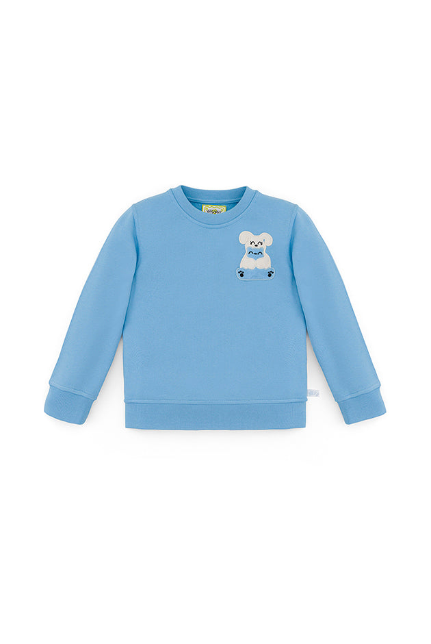 Ses Çıkaran Bebek Mavisi Bisiklet Yaka Sweatshirt