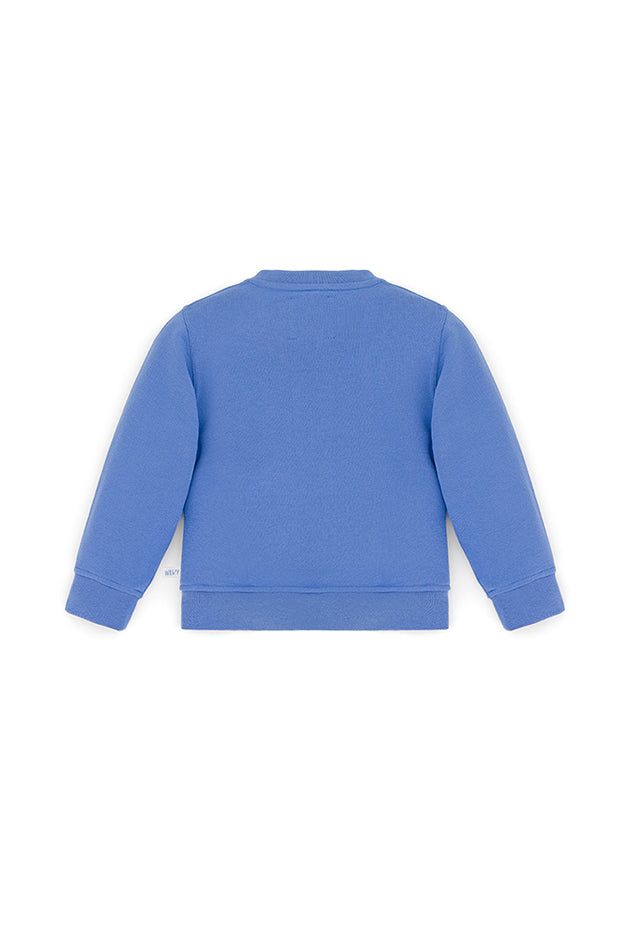 Ses Çıkaran Lila Bisiklet Yaka Sweatshirt