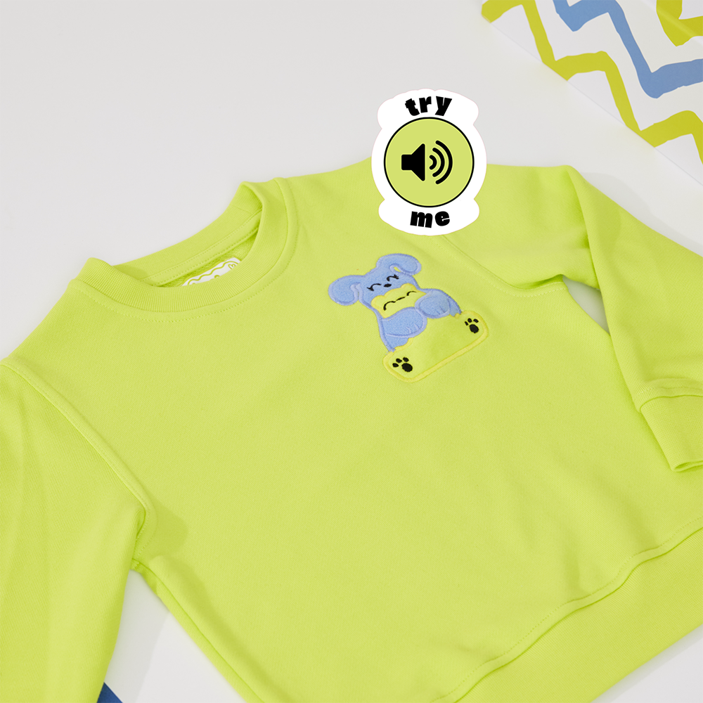 Ses Çıkaran Lime Bisiklet Yaka Sweatshirt